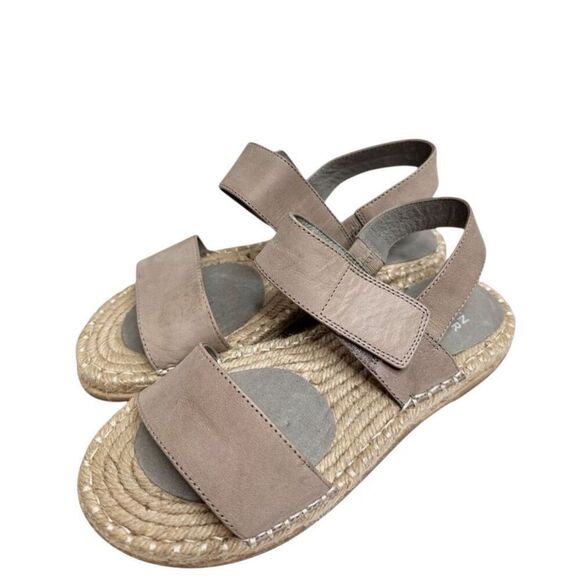 Eileen Fisher Sandals Size 6 Gray Slingback Espadrille Open Toe Shoes - Picture 4 of 8